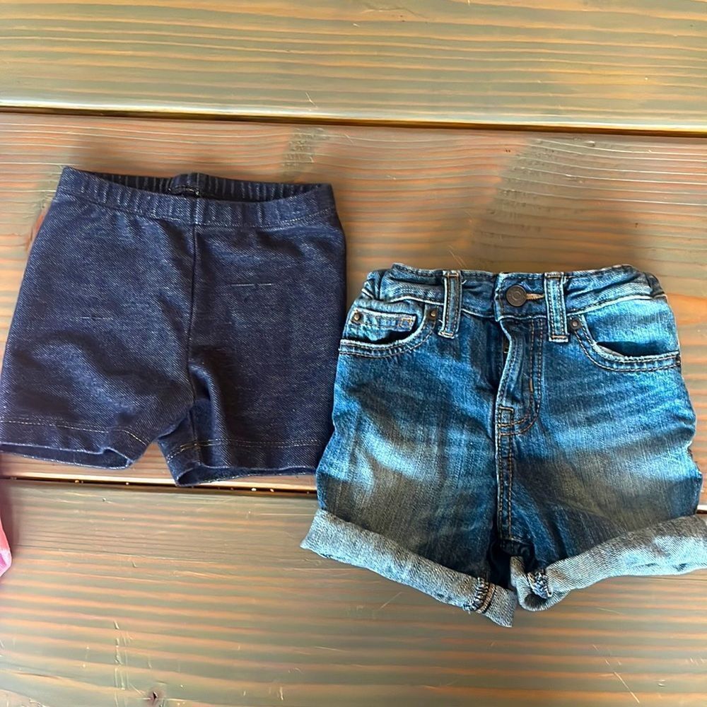 2 Pair Toddler Girl Shorts 18m/2T